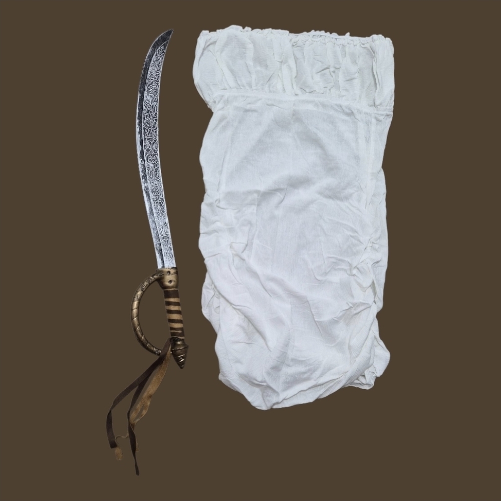 Deluxe 7pc Pirate Captain (Added Matching Skirt With Tassels) Size Large NWOT - Picture 11 of 14